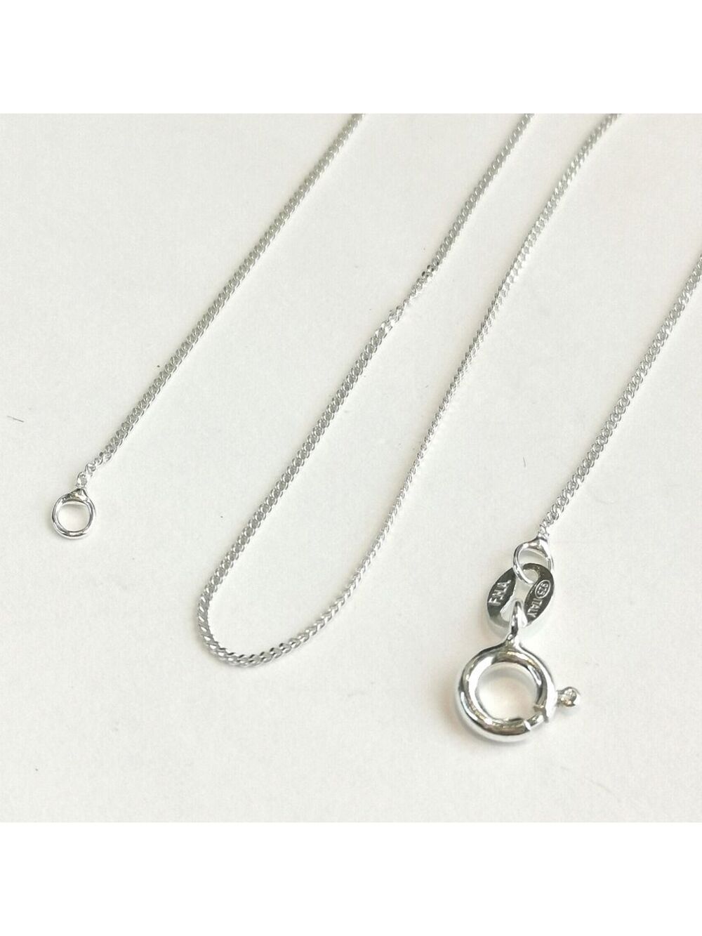 Sterling Silver Flat Curb Link chain necklace 20" 🆕